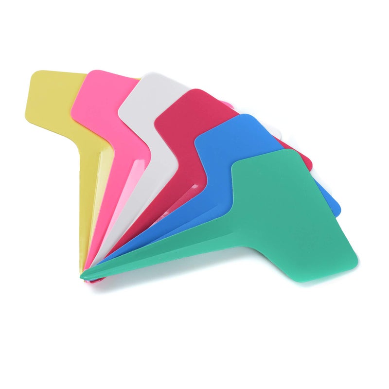 Mihey 150 Pcs T-Type Plant Labels with a Pen, Waterproof Plastic Plant Tags Nursery Garden Markers, 6 x 10cm, 6 Colors - Image 2